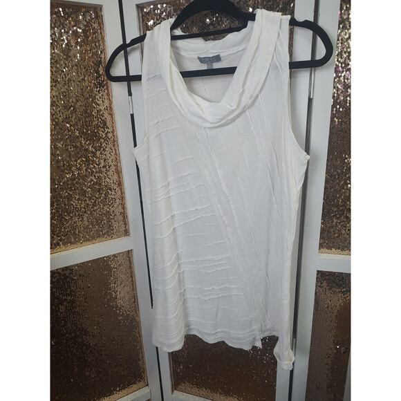 Habitat Clothes To Live In White Sleeveless Top Small Cotton Linen Blend - Picture 2 of 13